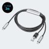 USB Type-C LAN�ϊ��P�[�u�� PD100W�[�d 2m �J�e�S��6A 1Gbps �M�K�r�b�g C to LAN MAC�A�h���X�p�X�X���[�Ή� �r�f�I�ʘb �Q�[��