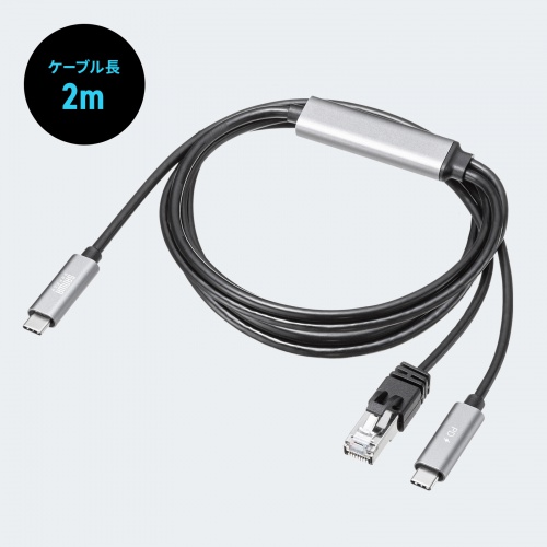 USB Type-C LAN�ϊ��P�[�u�� PD100W�[�d 2m �J�e�S��6A 1Gbps �M�K�r�b�g C to LAN MAC�A�h���X�p�X�X���[�Ή� �r�f�I�ʘb �Q�[��