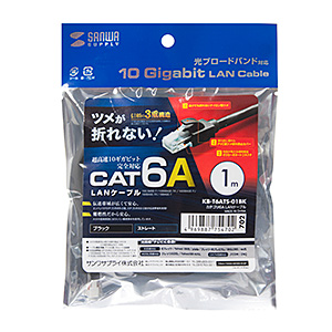 Cat6A LANケーブル（ブラック・5m・爪折れ防止カバー）