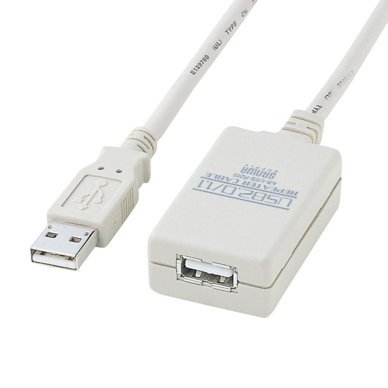 USB2.0延長ケーブル(5m・リピーターケーブル・アクティブタイプ)KB-USB-R205 の販売商品 | 通販ならサンワダイレクト