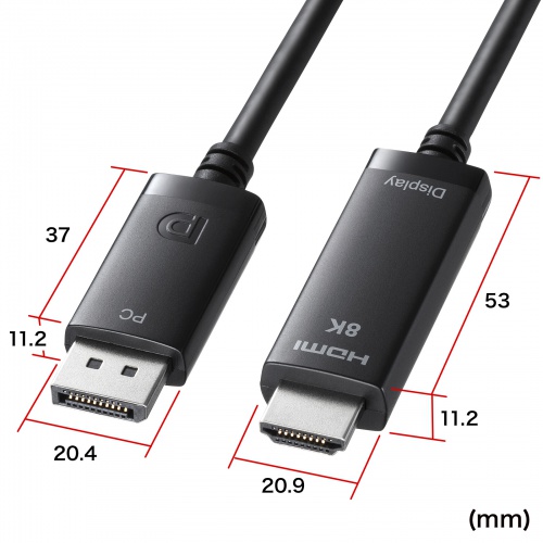 DisplayPort-HDMIϊP[u 8K/60Hz 4K/144Hz 1m HDRΉ ubN KC-DPHD8K10