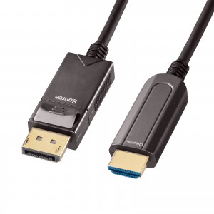DisplayPort-HDMI変換光ファイバーケーブル（30m）