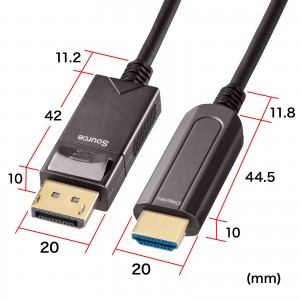 DisplayPort-HDMI変換光ファイバーケーブル（10m）｜サンプル無料貸出対応 KC-DPHDFB100 |サンワダイレクト