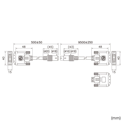 DVI工事配線ケーブル（シングルリンク・10m）KC-DVI-K100の販売商品