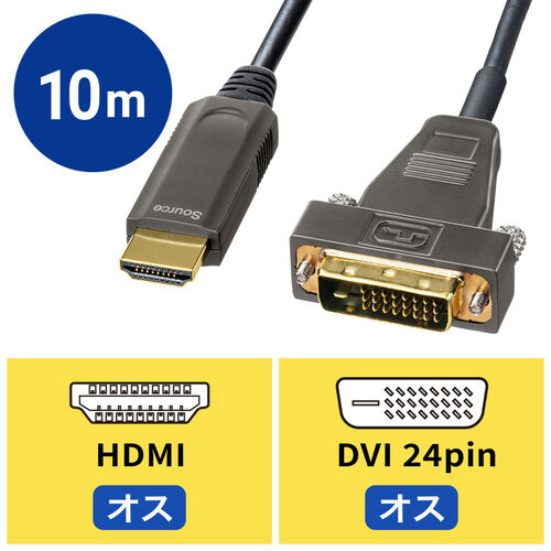 HDMI-DVI AOC（光ファイバ）ケーブル・10m｜サンプル無料貸出対応 KM