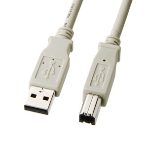 両面 USBケーブル A-B 5m L型ブラック KU-RL5の販売商品 |通販なら