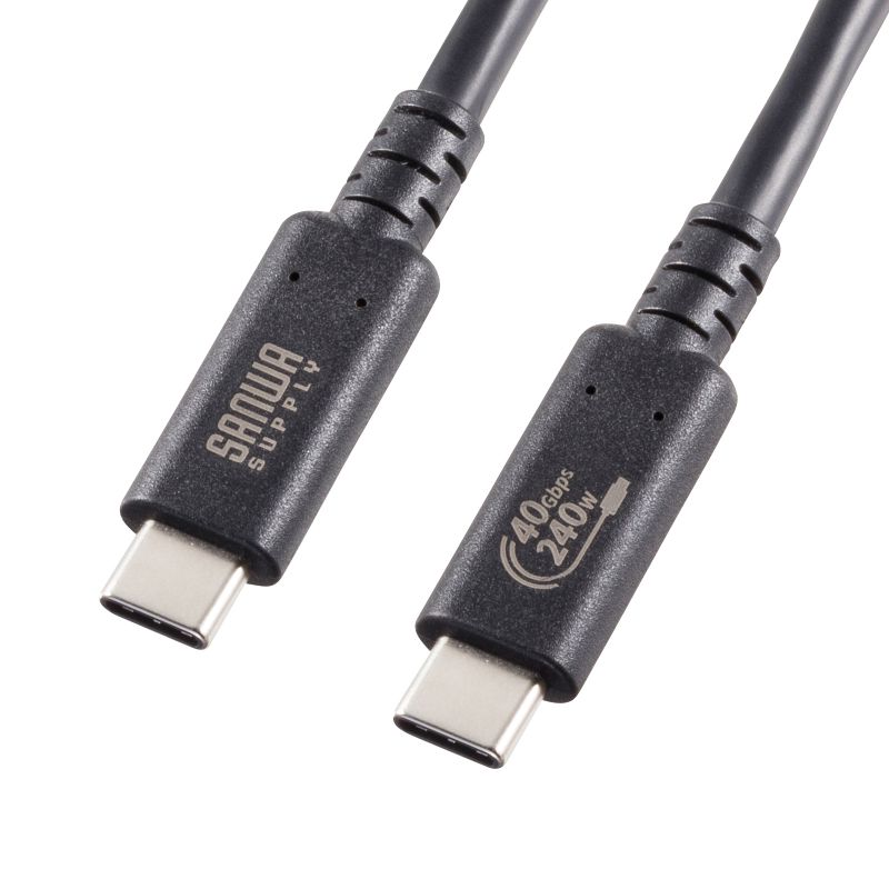 USB4 ケーブル 40Gbps 1m 240W対応 Type C USB認証取得 ブラック の 