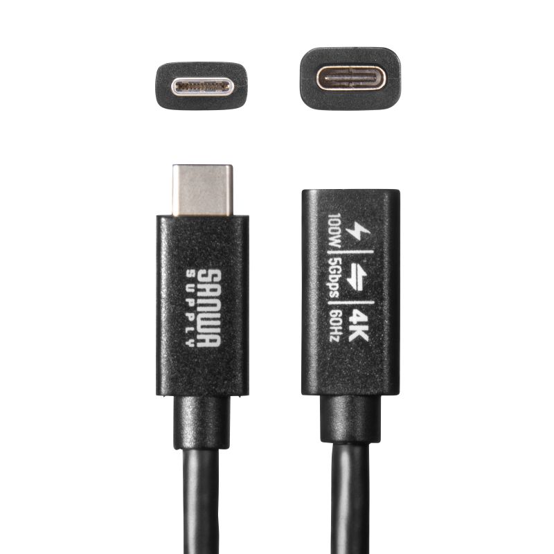 Type-CP[u PD100W Alt[hΉ ő4K60hzΉ USB5GbpsiUSB3.2 Gen1j 3dV[h\ bLs 0.5m KU-5GCCP100EN05