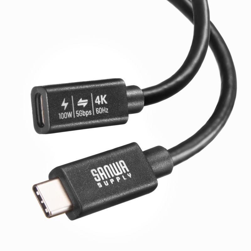 Type-CP[u PD100W Alt[hΉ ő4K60hzΉ USB5GbpsiUSB3.2 Gen1j 3dV[h\ bLs 0.5m KU-5GCCP100EN05