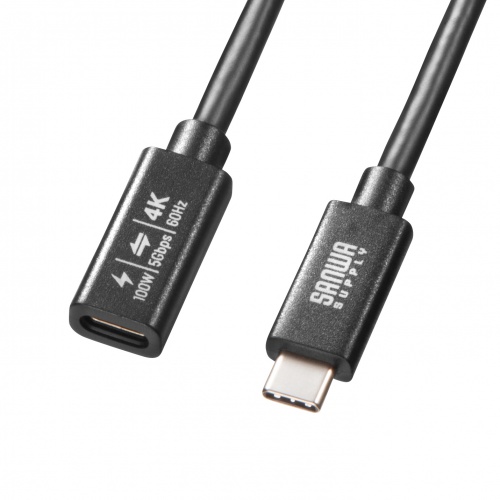 Type-CP[u PD100W Alt[hΉ ő4K60hzΉ USB5GbpsiUSB3.2 Gen1j 3dV[h\ bLs 0.5m KU-5GCCP100EN05