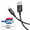 Type-C-AP[u USB2.0Ki 5V3A USB-IFFؕi ő480Mbps PVCf dV[h\ bLs 0.5m ubN KU-CA05BK