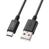 Type-C-AP[u USB2.0Ki 5V3A USB-IFFؕi ő480Mbps PVCf dV[h\ bLs 0.5m ubN KU-CA05BK