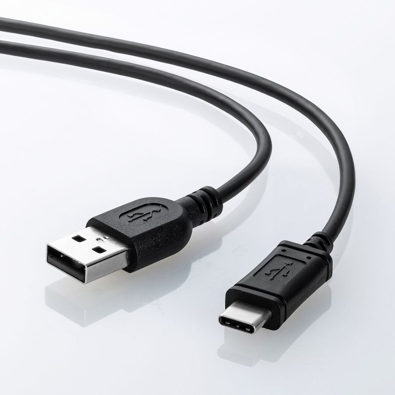 USB2.0 Aコネクタ-Type Cケーブル（ブラック・2m）｜サンプル無料貸出