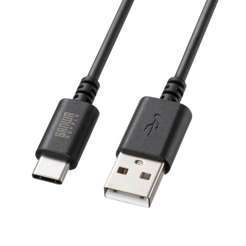 Type-C-AP[u USB2.0Ki 5V3A USB-IFFؕi ő480Mbps PVCf dV[h\ bLs 1m ubN KU-CA10BK