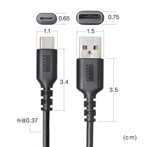 USB 2.0 Type-C�P�[�u���iC-A�E�X�g���[�g�E1m�j