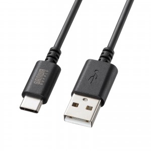 Type-C-AP[u USB2.0Ki 5V3A USB-IFFؕi ő480Mbps PVCf dV[h\ bLs 1.5m ubN