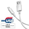 Type-C-AP[u USB2.0Ki 5V3A USB-IFFؕi ő480Mbps PVCf dV[h\ bLs 1.5m zCg KU-CA15W