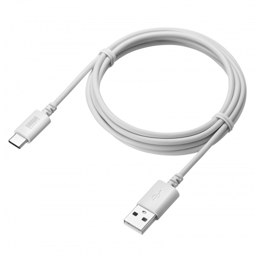 Type-C-AP[u USB2.0Ki 5V3A USB-IFFؕi ő480Mbps PVCf dV[h\ bLs 1.5m zCg KU-CA15W