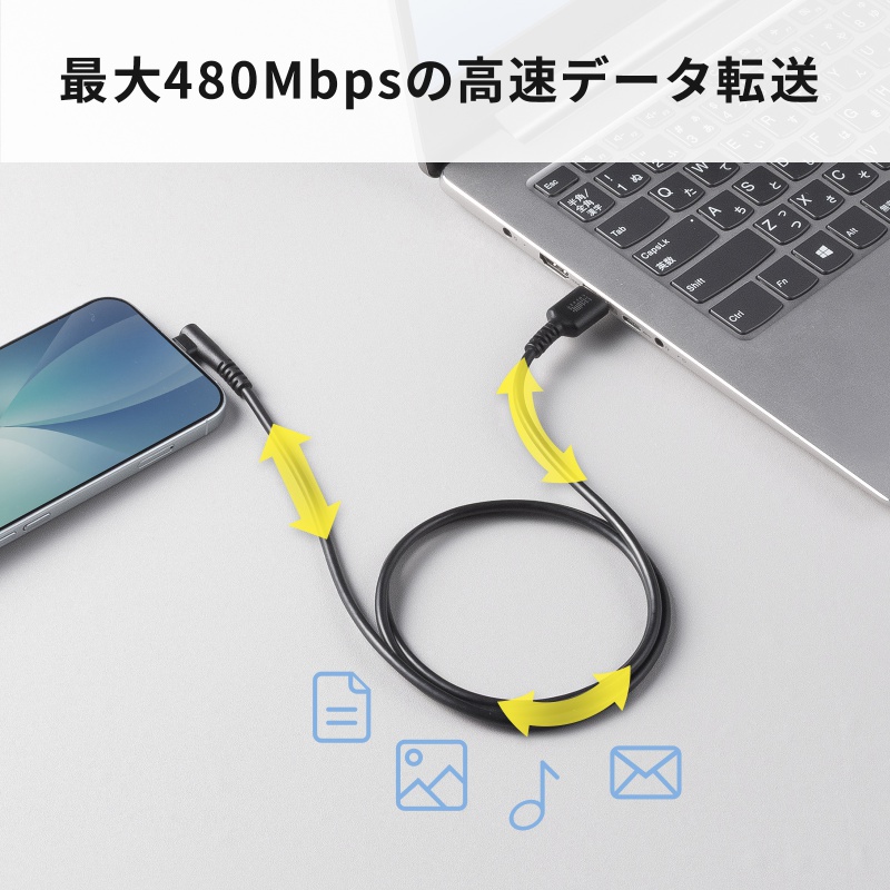 USB 2.0 Type-C�P�[�u���iC-A�EL�^�E1m�j