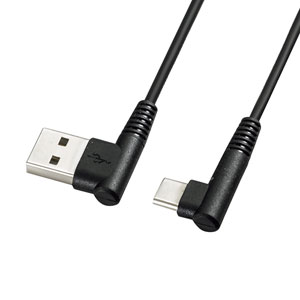 USB2.0 TypeC - Aケーブル(L字コネクタ） 1m