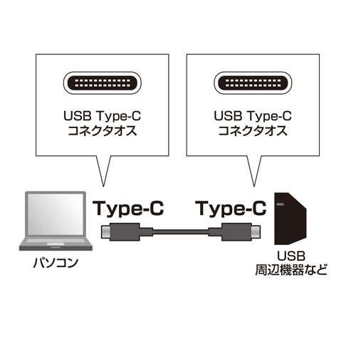 USB Type Cケーブル 2m USB2.0 USB PD W対応 ブラック｜サンプル