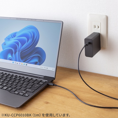 Type-CP[u USB2.0  480Mbps őPD60W USB-IFFؕi 0.5m ubN KU-CCP6005BK