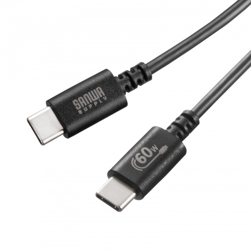 Type-CP[u USB2.0  480Mbps őPD60W USB-IFFؕi 1.5m ubN KU-CCP6015BK