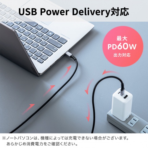 USB Type-CP[u USB PD60W |GXebV ϋv CtoC USB2.0 [d f[^] X}z ^ubg Nintendo Switch m[gp\R 2m KU-CCP6020TK