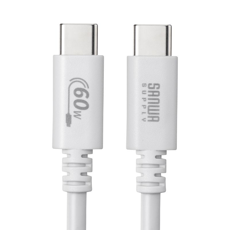 Type-C�P�[�u�� USB2.0  480Mbps �ő�PD60W USB-IF�F�ؕi ��3m �z���C�g