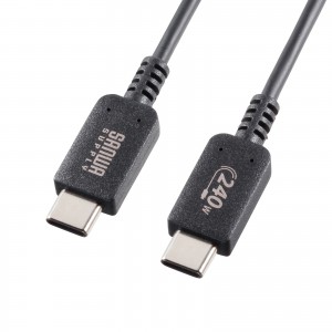 両面 USBケーブル A-B 2m L型 ブラック KU-RL2の販売商品 |通販なら