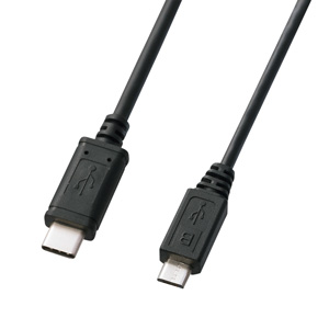 USB2.0 microBコネクタ-Type Cケーブル（ブラック・2m）