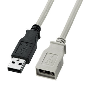 USB2.0延長ケーブル（2m・ライトグレー）