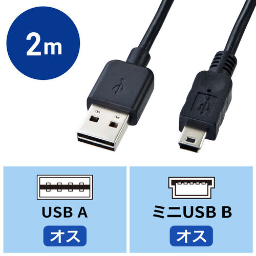 ʑ} USBP[u 2m USB2.0 A-miniBRlN^ ubN KU-RMB52