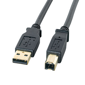 両面 USBケーブル A-B 3m L型 ブラック KU-RL3の販売商品 |通販なら
