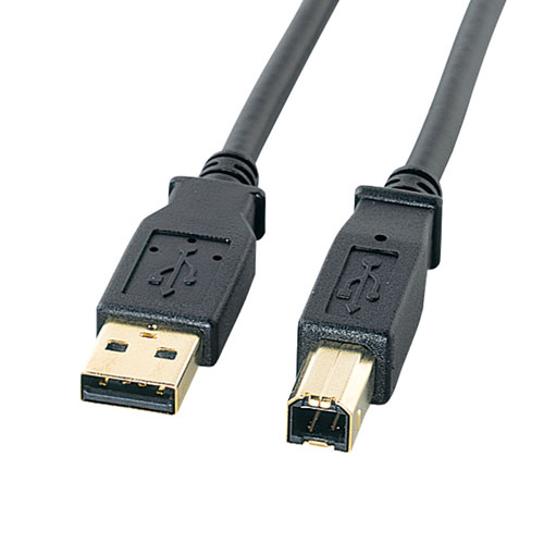 USB2.0ケーブル（金メッキ・ブラック・0.6m）