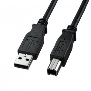 USBケーブル 2m USB2.0 A-Bコネクタ ライトグレー 500-USB002の