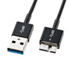 USB3.2 micro Bケーブル 0.5m A-MicroBコネクタ 極細タイプ