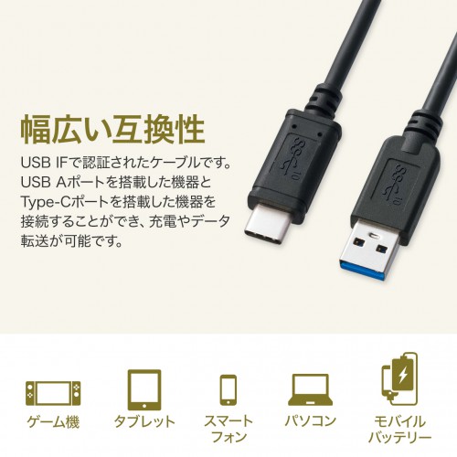 USB Type-CP[u 1m USB3.1 Gen2 USB A Type-CRlN^ USB-IFFؕi ubN KU31-CA10