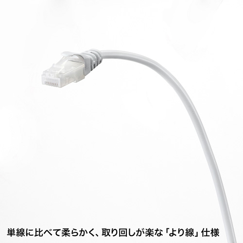 ツメ折れ防止 LANケーブル Cat5e 5m ホワイト LA-Y5TS-05の販売商品