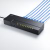ギガビット対応 タップ型スイッチングハブ 8ポート マグネット付き ループ検知機能 壁掛け対応 省電力機能 電源コード一体型 スリム コンパクト 静音 プラスチック筐体 LAN-GIGAT803BK