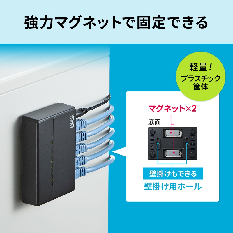 �X�C�b�`���O�n�u 5�|�[�g �}�O�l�b�g�t�� 100BASE-TX �t�@�����X �É� AUTO-MDIX �v���X�`�b�N➑� �g���b�L���O�΍Жh�~�p�L���b�v