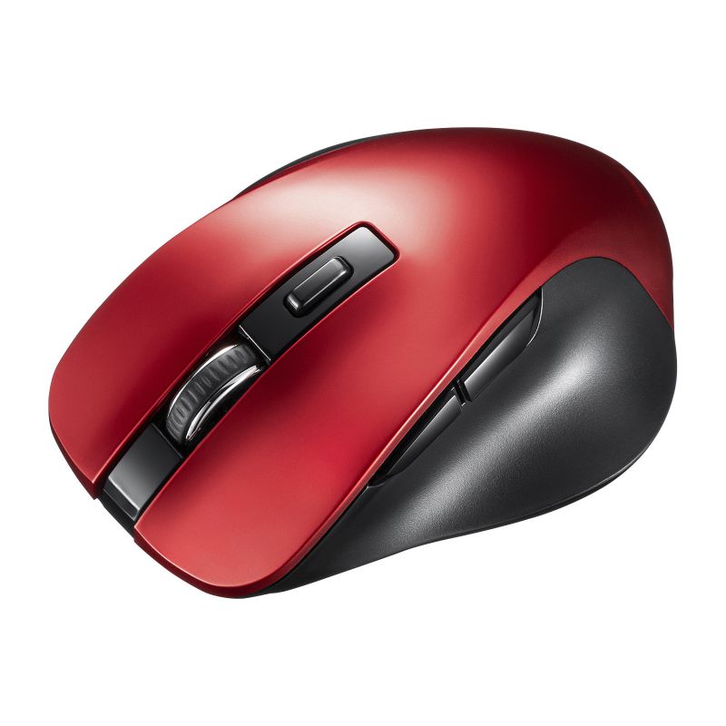 BluetoothブルーLEDマウス（5ボタン・レッド） MA-BB518R