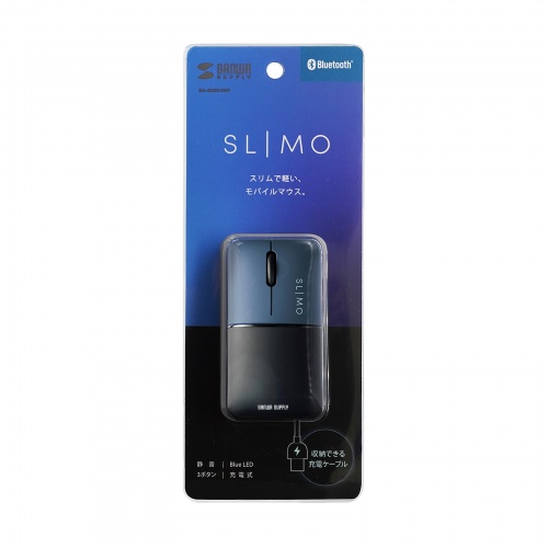 マウス Bluetooth 無線 ワイヤレス SLIMO 静音 ブルーLED