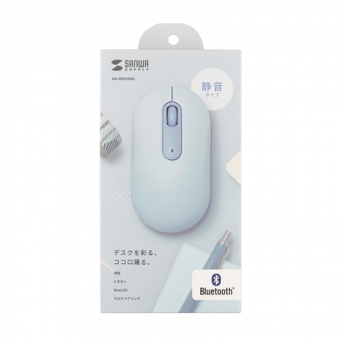 サンワサプライ マウス Bluetooth・ワイヤレス両対応 静音ボタン✖️3個 Bluetoothマウス 薄型 3ボタン 静音 かわいい 3台マルチペア