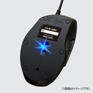 静音有線ブルーLEDマウス（5ボタン・ブラック） MA-BL168BKの通販なら