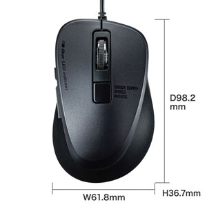 有線マウス USB Type-C 静音 小型 5ボタン 戻る/進むボタン搭載