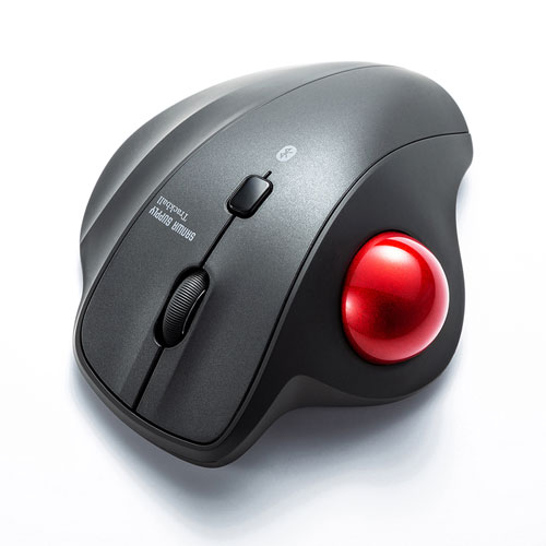 Bluetooth トラックボールマウス エルゴノミクス形状 静音ボタン 親指操作タイプ ３ボタン MA-BTTB130BK