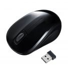 マウス ワイヤレス 無線 静音 抗菌 USB Aコネクタ 3ボタン 2.4GHz ブルーLED パソコン PC Windows Mac ブラック