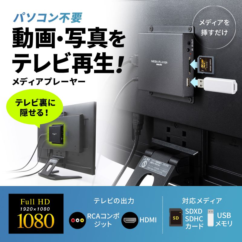 デジタルメディアプレーヤー サンワダイレクト本店 サンワサプライ【オフィス・PC周辺通販】