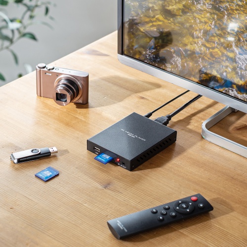 ���f�B�A�v���[���[ 4K�Ή� �f�W�^���T�C�l�[�W �����Đ� �^�C�}�[�@�\�t�� HDMI RCA SD�J�[�h USB������ �I�[�g�v���C ���� �摜